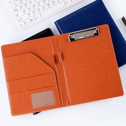 7*9.37in PU Leather A5 A4 Clipboard Clip File Folder Document Bag Business Meeting Contract Clamp Pad Office School Supply 240105