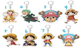 Keychains Keychain Woman One Piece Key Chain Men Luffy Pendant Ring Unisex Elegant Holder Acrylic Jewelry Tony Chopper Brelok5602537