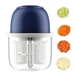 Electric Mini Food Chopper Garlic Grinder Onion Grinder Rechargeable Vegetable Chilli Meat Cutter Household Kitchen Accessories 240105