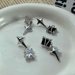 Viviennely Westwoodly New Style Earrings Amazing Style Punk Crowd Design Cross Star Asymmetric Earrings with Two Color Earrings