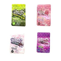 Pink White Mylar Bag 500mg Zipper Packaging Pouch Retail Packaging Bags Pfmvx