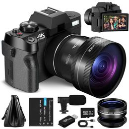 G-Anica Digital Camera for Pography and Video 16X Digital Zoom 4K 48MP Vlogging Camera for with 180° Flip Screen 240104