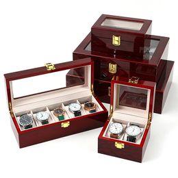 2/3/5/6/10/12 Grids Luxury Wooden Watch Box Watch Organizers Wood Holder Storage Boxes for Men Women Watches Jewelry Display 240104