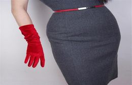 Velvet Gloves In The Long Red Christmas Women039S High Elastic Gold Touch Screen Gloves 40cm SRHS403384530