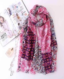 Scarves 2021 Fashion Paisley Print Scarf Shawl Women Trendy Floral Leaf Foulard Wraps Hijab Whole 10pcsLOT 12976143