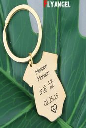 Customised Newborn Information Keychain Gift For New Dad New Mom Keyrings Baby birth statistics Souvenir Delicate Key Holders7780646