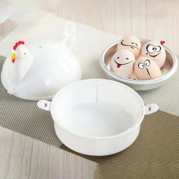 Stainless Steel Chicken Shaped Microwave 4 Eggs Boiler Cooker Egg Poachers Novelty Kitchen Cooking Steamer Home Egg Poachers 240105