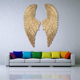 Wall Decoration Angel Wings Retro Metal wings Bar Coffee Shop Wall Decoration Home Bedroom Living room decor Christmas Industry Y2219h