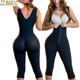 Fajas Colombianas Women'S Long Legs Wide Shoulder Straps Crotch Zipper Lace Shapewear Bodyshaper Home Wear Skims 240104