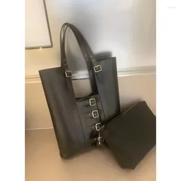 Evening Bags 2024 Luxury Handbag Fashion Simple Mother-to-Door Tote Bag Niche High-Quality Texture Belt Buckle Design Shoulder Women