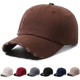 Ball Caps Unisex Baseball For Women And Men Dome Hats Cotton 56-60cm Adjustable Hole Design Retro Solid Color Outdoor Sports BQ0647