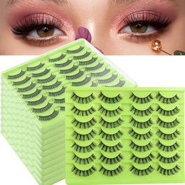 Natural Thick Fake Eyelashes Fluffy Wispy Handmade Reusable Multilayer 3D Mink Lashes Naturally Soft Light Full Strip Eyelash Extensions DHL