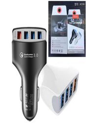 With Retail Box 4 Port USB Car Charger QC30 Fast Adapter For iphone 8 Samsung HTC LG4287257