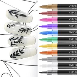 MYBORMULA 4612pcs nail art painting pen kit for nail design fineliner pencil for nail art Graffiti Line Detailing Pen Brush 240105