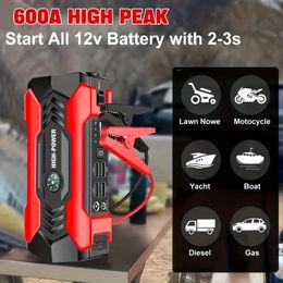 12V 200A Car Jump Starter, Portable Power Bank Starting Device, Diesel Petrol Powered 8000mAh Power Charger For Car Battery Booster