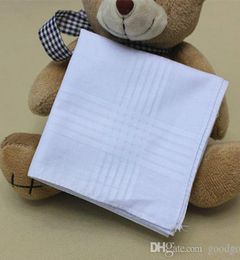 new 100 cotton handkerchief high quality 38cm men Square handkerchief full white men hanky pocket squares c1844219070