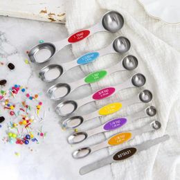 Measuring Tools 8Pcs Magnetic Spoons Set Multi Purpose Stainless Steel Baking Accessories Kitchen Gadgets