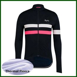 Pro Team RAPHA Cycling Jersey Mens Winter Thermal Fleece Long Sleeve Mtb Bike Shirt Bicycle Tops Racing Clothing Outdoor Sportswea225V