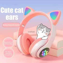 Cell Phone Earphones JST-28 Wireless Headphones Cat Ears Bluetooth Earphones Stereo Music Earbuds Bluetooth 5.0 Sports Gaming Headset with MicLF