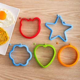 Silicone Fried Egg Mold Breakfast Egg Pancake Mold Frying Egg Tools with Stainless Steel Handle Kitchen Restaurant Cooking Tools 11 LL