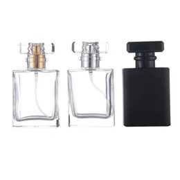 5pcs 10pcs 20pcs 50ml Transparent Black Perfume Bottles Travel Pocket Glass Spray Bottles Empty Bottles Mist Spray Bottle 240104