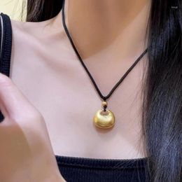 Pendant Necklaces Korean Creative Ethnic Style Golden Lucky Lock Bell Necklace Buckle Gift Women Girls Year