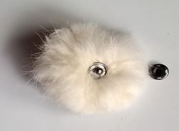 Smart rabbit fur pompons ball accessories with a metal snap button PomPom for decoration and fast delivery9840120