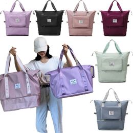 Foldable Large Capacity Storage Folding Bag Travel Bags Tote Carry On Luggage Handbag Waterproof Duffel Women Shoulder Bags 240104