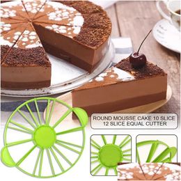 Other Bakeware Tools 10/12 Slices Cake Equal Portion Cutter Round Bread Mousse Divider Slice Marker Baking Tool For Household Kitche Dhr6A