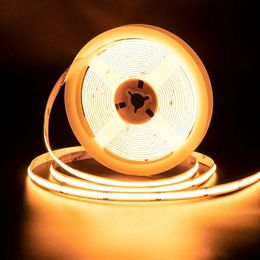1M/3.28Ft COB LED Strip Lights, DC 12V Diode Lamp String For Home Live Room Decoration Background Night Light Flexible Decor LED Lighting (Without Plug)