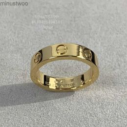 Love Ring v Gold 18k 3.6mm Will Never Fade Narrow Without Diamonds Luxury Brand Official Reproductions with Counter Box Couple Rings 5a Exquisite Gift GBWX