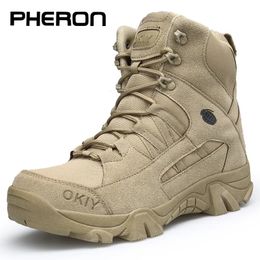 Men Tactical Boots Army Mens Military Desert Waterproof Work Safety Shoes Climbing Hiking Ankle Outdoor 240105