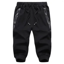 Men's Pants Multi-Pocket Cropped Trousers For Man Summer Casual Sports Sale Jogger With Drawstring Ropa Para Hombre