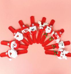 Xmas Party Favours Santa Claus Slap Bracelet Christmas Reindeer Wrist Band Bangle festive event kids adults Gift red4986270