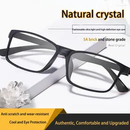 Sunglasses Shatar Natural Crystal Stone Reading Glasses Men Women HD Glass Lenses High End Authentic Presbyopia Cool Eye Protection