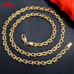 Sunny Jewellery Hiphop Punk Curb Cuban Link Chain Necklace for Women Man Necklace Gold Colour Choker Classic Wedding Party Jewellery 240104