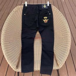 Jeans Designer Clothing Amires Jeans Denim Pants Amies 2022 Autumnwinter New Embroidered Jeans Mens Bee Slim Fit Leggings Elastic Fashio