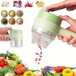 Multi-functional Vegetable Cutter Wireless Electric Garlic Beater Cut Onion And Chili Processor Handheld Gatling Cooking Machine 240104
