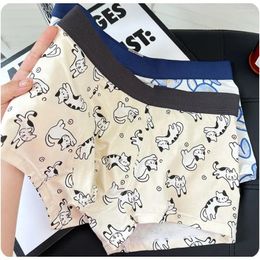 Underpants Cotton Men's Boxer Briefs Breathable Antibacterial Cartoon Printed Shorts Skin Friendly Comfortable