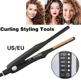 Ultrathin Hair Straightener Professional Styler Smoothing Comb Straightening Iron Curls Brush Curling Thick Wool O4D0 240104