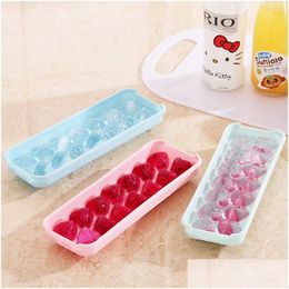 Ice Cream Tools 14 Grid 3D Round Balls Moulds Plastic Tray Home Bar Party Hockey Holes Making Box With Er Diy Mods Drop Delivery Gard Dhy9X