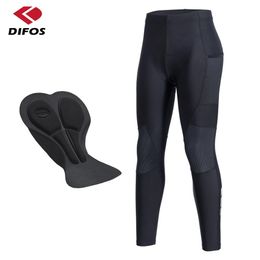 DIFOS Men's Cycling Pants Winter Reflective Road Bicycle Long Pants Shockproof Keep Warm Outdoor Sports Fleece Trousers 240104