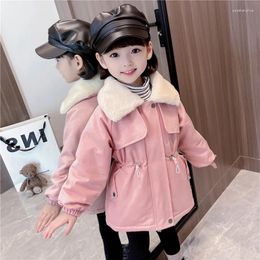 Jackets Girls Winter Coat Plus Cashmere Foreign Thick Spring Girl Long Baby Clothing