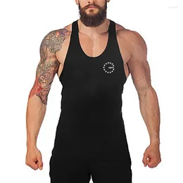 Men's Tank Tops Muscle Guys Gym Bodybuilding Sleeveless Mens Casual Racer Back Summer Cotton Breathable Suspenders Cool Feeling Shirt