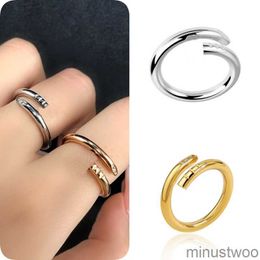 Love Rings for Women Diamond Ring Designer Finger Nail Jewelry Fashion Classic Titanium Steel Band Gold Silver Rose Color Size 5-10 W8AS HV2Q