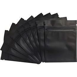 Matte Black Resealable Mylar Zipper Lock Food Storage Packaging Bags for Zip Aluminium Foil Lock Packing Pouches Bags Mwtmc