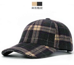Women and Men Winter Outdoors Warm Felt Peaked Caps Dad Casual Thick Casquette Adult Plaid Wool Baseball Hats 5562cm 2201113669984