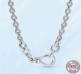 Original Real 925 Sterling Silver Chunky Infinity Knot Chain Necklace Fit Original Charms Jewelry317i1983605