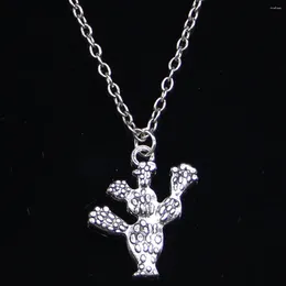 Chains 20pcs Fashion Necklace 23x20mm Cactus Desert Pendants Short Long Women Men Colar Gift Jewellery Choker