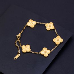 Designer Bracelet For Women Jewellery Gift Flower Luxury Vans Cleef Bracelet Gold Silver Chain Bracelet 12mm Clover Bracelet